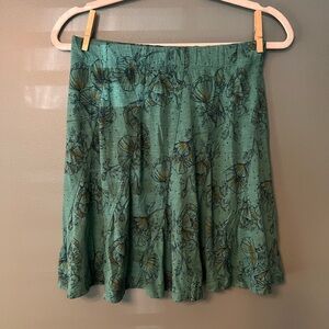 Toad&Co Green Skater Tulip Mini Skirt with Pleats